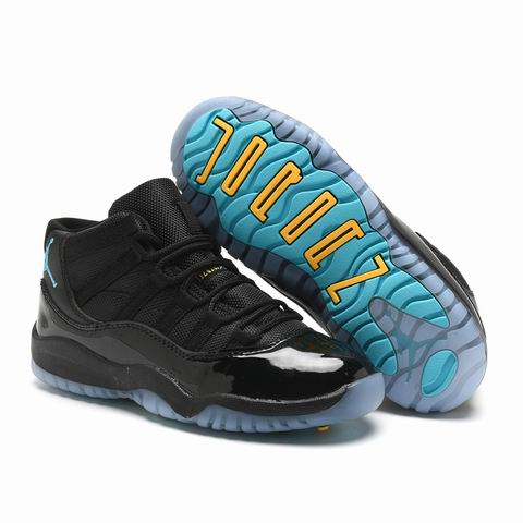 Nike Air Jordan 11 Youth Kids Shoes Size28-37 Black-17